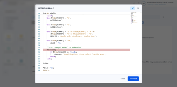 AWS Transform Analysis IDE Frame